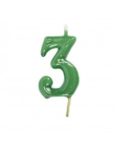 Vela Número 3 Verde